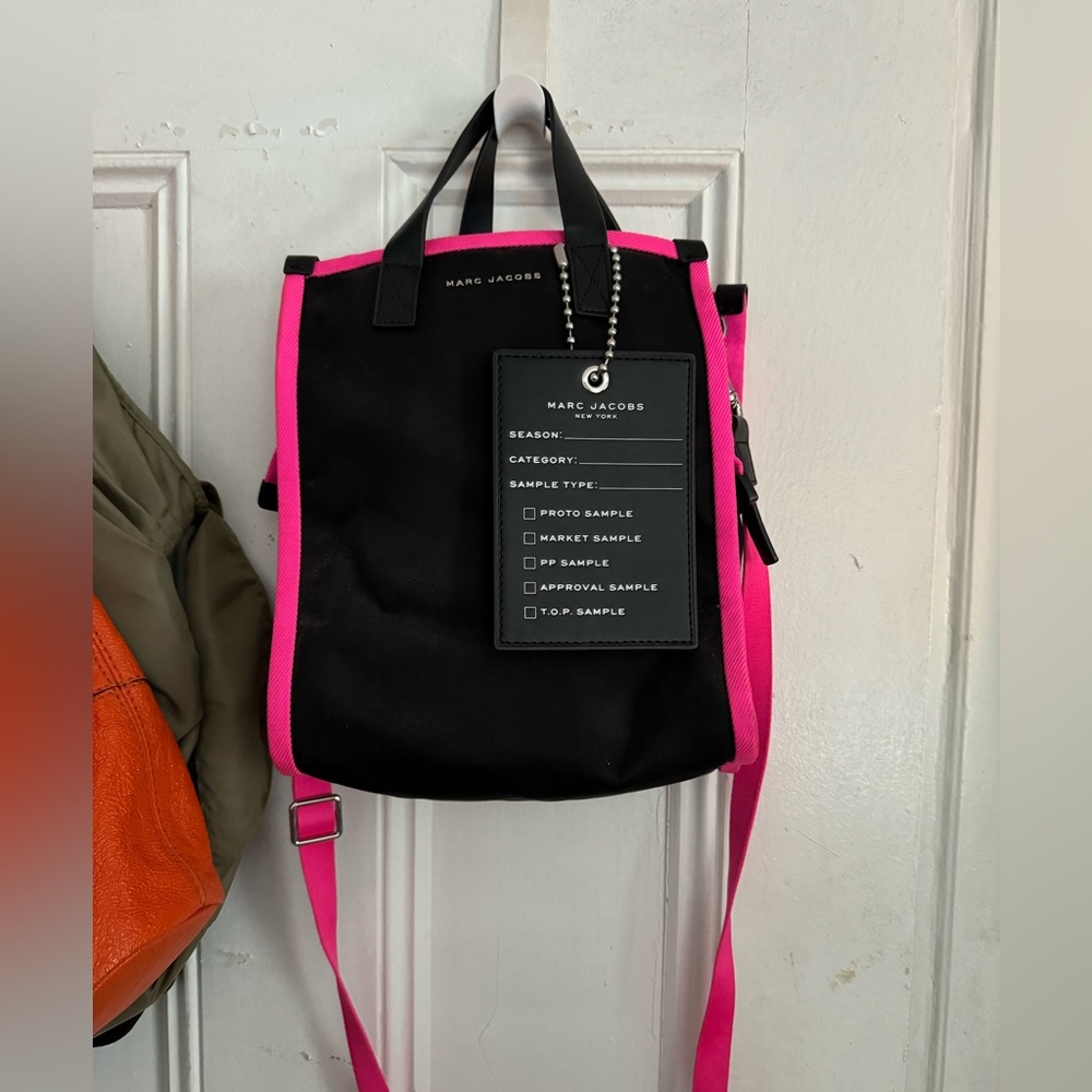 Marc Jacobs neon pink and black nylon bag